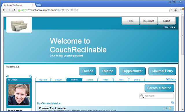 This is one comfy lookin' system, yo. Welcome to CouchReclinable