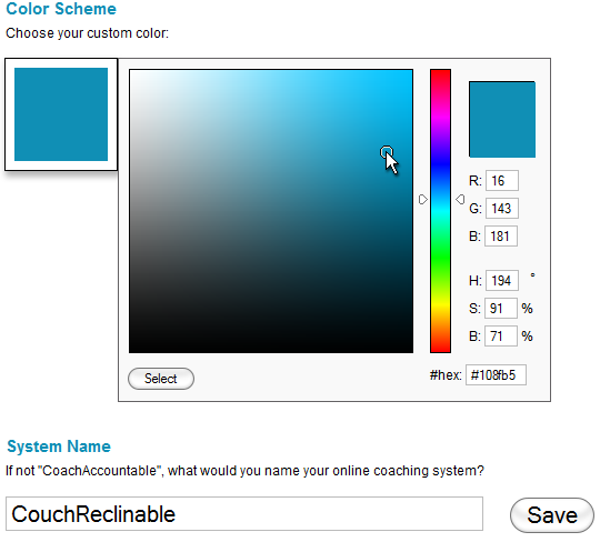 Pick a name, pick a color. You're almost done.