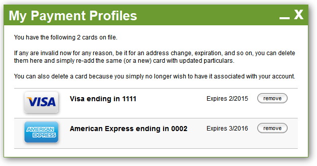 My Payment Profiles