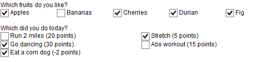 Nothing personal, bananas. I just wanted to not have everything checked for this example.