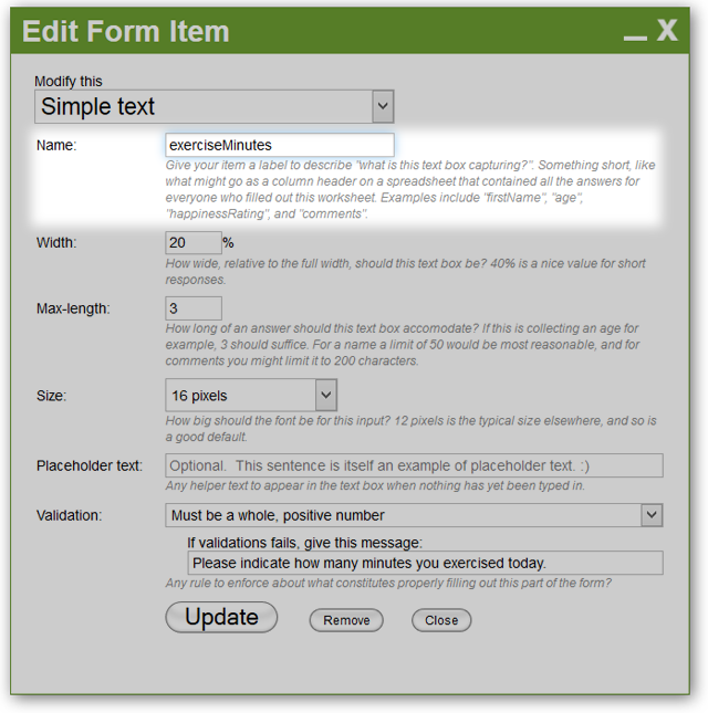 The name of a form input is one of those things that doesn't SEEM important, but turns out to be key for playing with data.