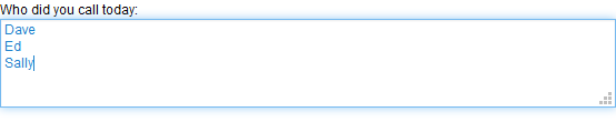 The placeholder text prompted "Type in one person per line", an instruction that is simple enough to follow.