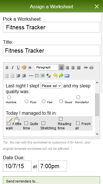 CA Mobile Worksheet Editor