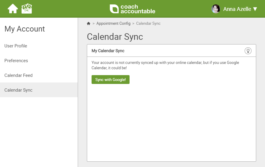 CoachAccountable online calendar sync with coaching management dashboard CoachAccountable online calendar sync with coaching management dashboard