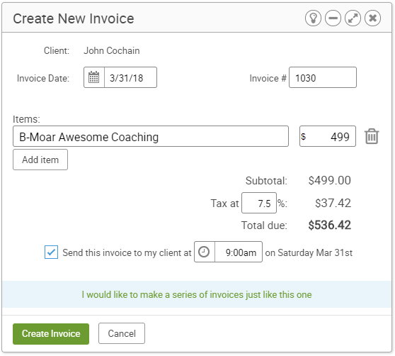 Invoice for your coaching client - CoachAccountable Invoice for your coaching clients
