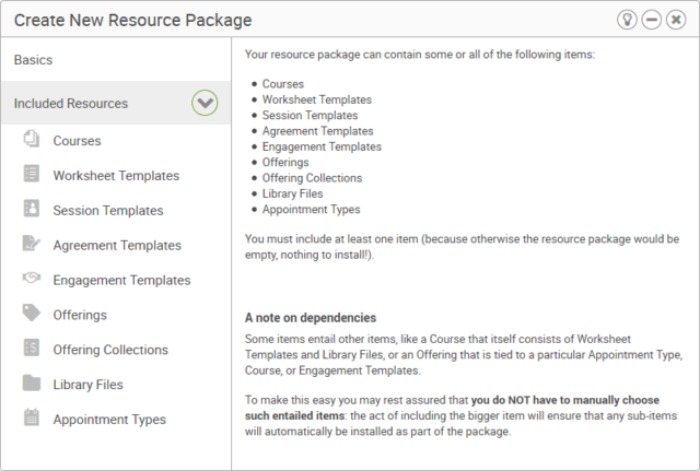 Create a new CoachAccountable Resource Package