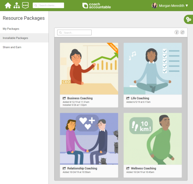 CoachAccountable installable Resource Packages